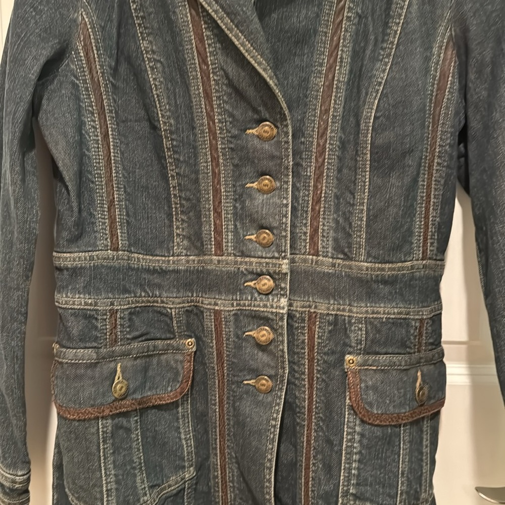 Motto Denim 3/4 Length Duster Style Jacket Size XS NWT - Picture 3 of 12